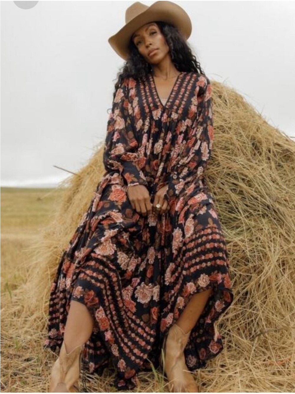 Free People Row of Roses Boho Maxi Dress - Picture 2 of 12